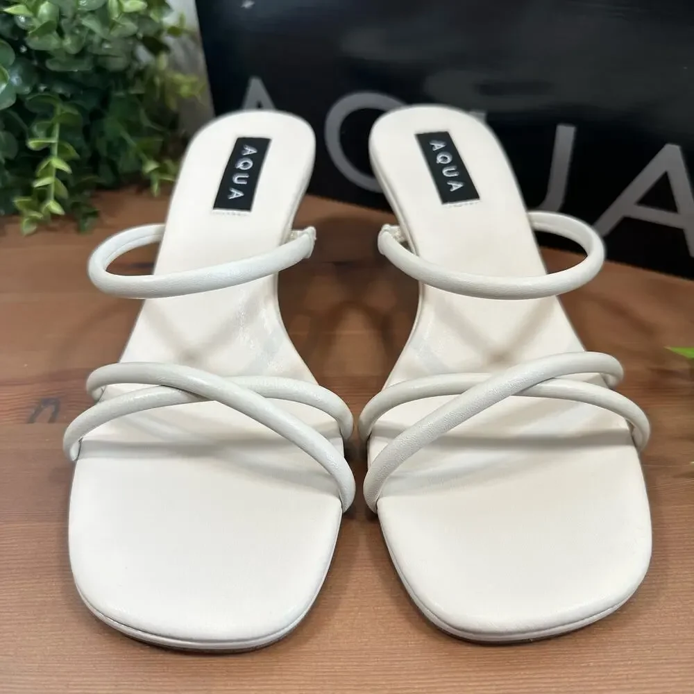 AQUA‎ Women's Jamie Slip On Strappy High Heel Sandals Size 8 $128